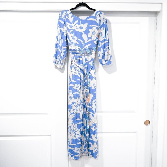 Anthropologie Maeve Belted Kimona Floral Maxi Dress Size 2 - Picture 6 of 10